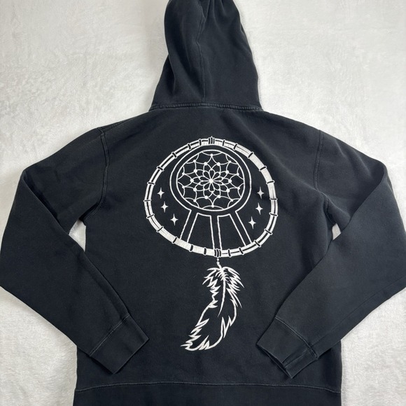 Y2K Hail The‎ Sun Dreamcatcher Black Full Zip LS Hoodie Women's S/M - Picture 6 of 9